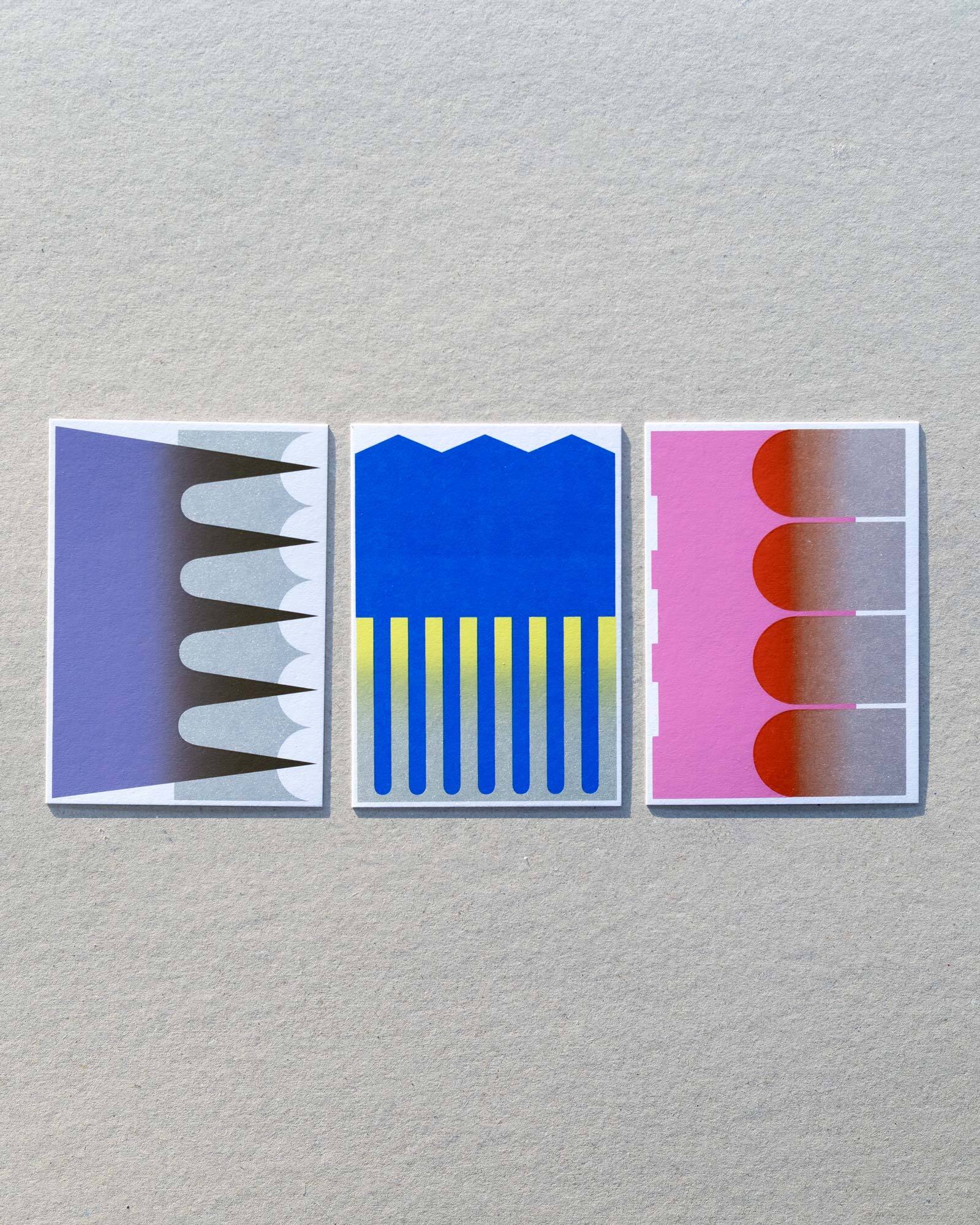 Siebdurck mit Iristechnik auf 400g/m² Papier, Grösse A6