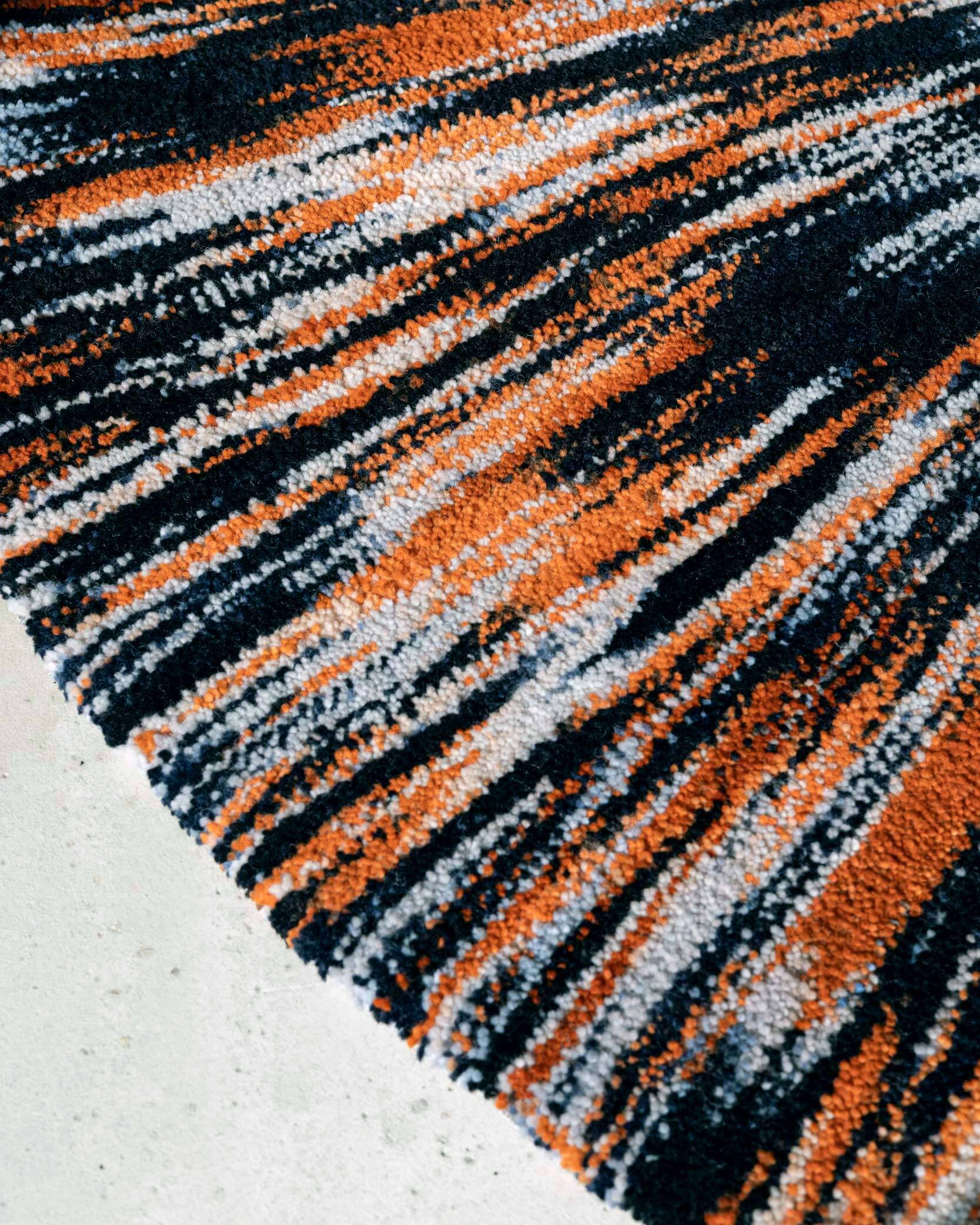 Teppich, selbstgefärbte Wolle, ca. 185 cm Durchmesser