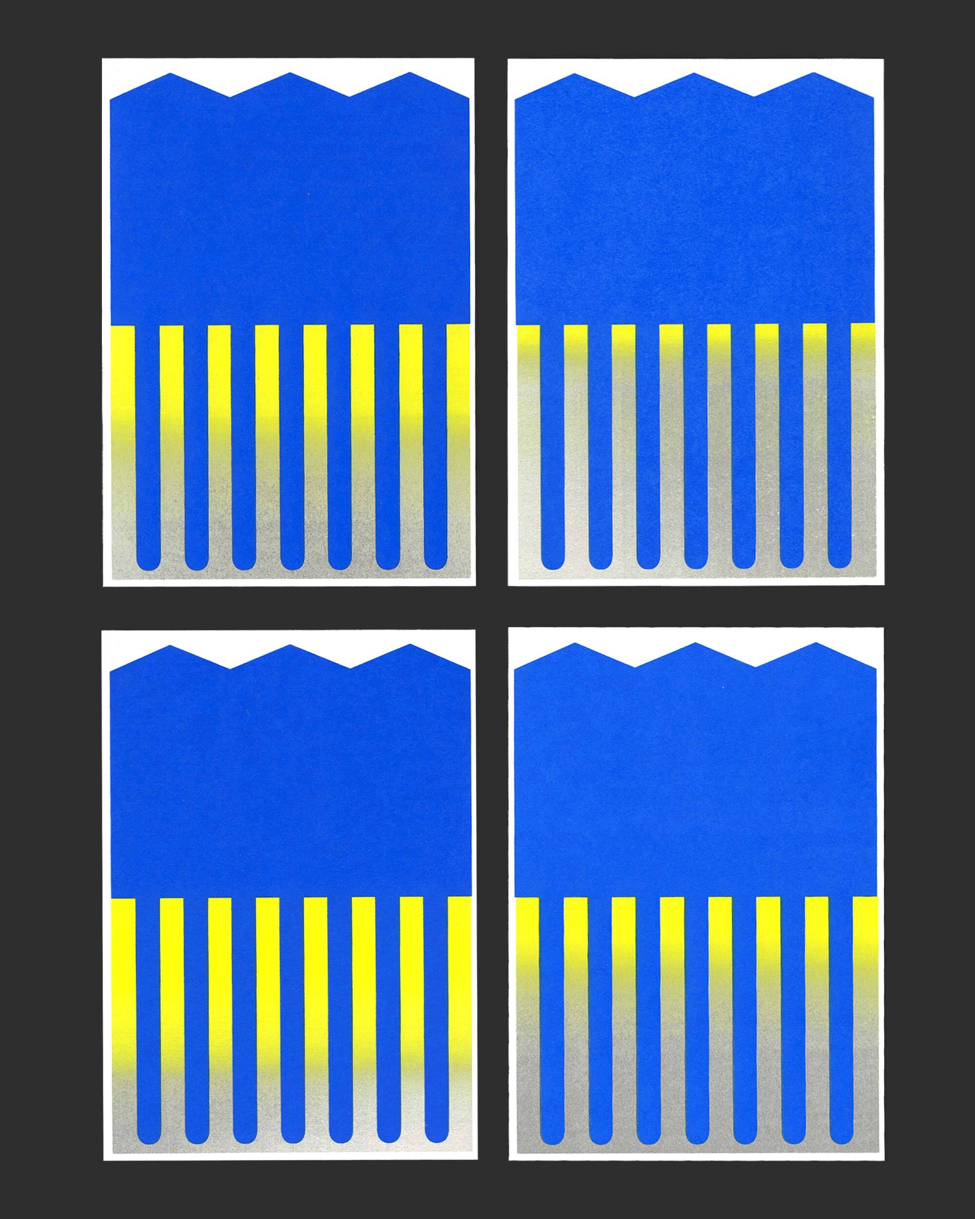 Siebdurck mit Iristechnik auf 400g/m² Papier, Grösse A6