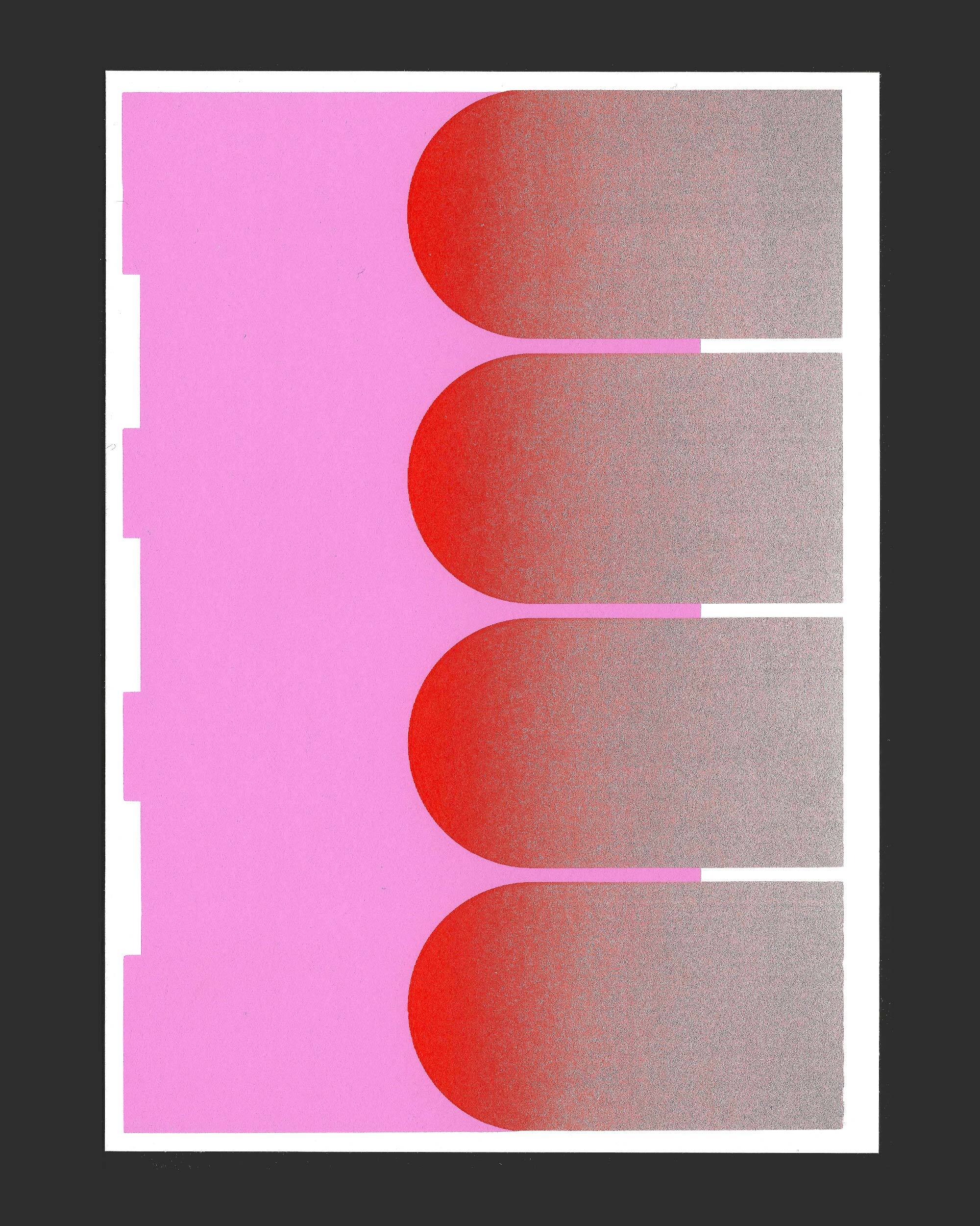 Siebdurck mit Iristechnik auf 400g/m² Papier, Grösse A6